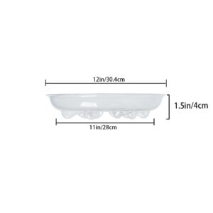 Idyllize 5 Pieces of 12 inch, Clear Thick Plastic Heavy Duty Sturdy Plant Saucer Drip Trays for pots (12")