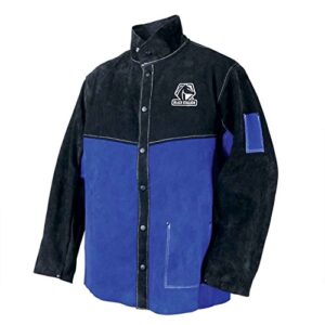 black stallion jl1030-bb color block leather welding jacket, x-large