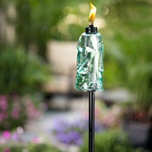 TIKI Brand Blue King Oahu Torch, Decorative Outdoor Torch for Lawn, Patio and Backyard 65", Blue, 1117096