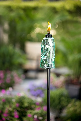 TIKI Brand Blue King Oahu Torch, Decorative Outdoor Torch for Lawn, Patio and Backyard 65", Blue, 1117096