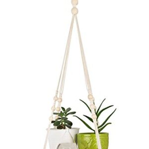 TIMEYARD Macrame Plant Hanger - Indoor Hanging Planter Shelf - Decorative Flower Pot Holder - Boho Bohemian Home Decor, in Box, for Succulents, Cacti, Herbs, Small Plants