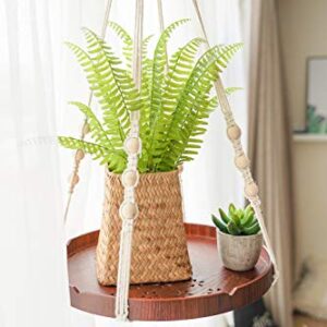 TIMEYARD Macrame Plant Hanger - Indoor Hanging Planter Shelf - Decorative Flower Pot Holder - Boho Bohemian Home Decor, in Box, for Succulents, Cacti, Herbs, Small Plants