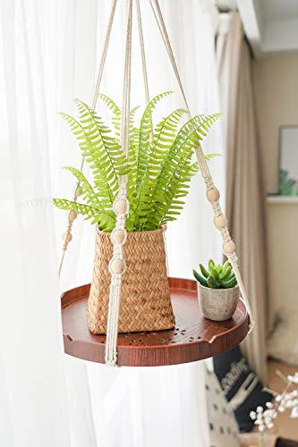 TIMEYARD Macrame Plant Hanger - Indoor Hanging Planter Shelf - Decorative Flower Pot Holder - Boho Bohemian Home Decor, in Box, for Succulents, Cacti, Herbs, Small Plants