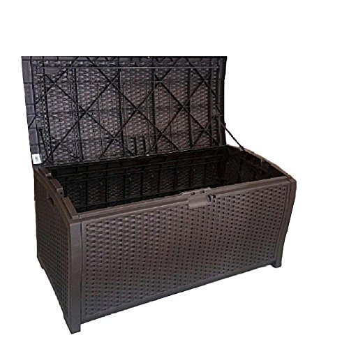 Outdoor Wicker Storage Box Patio Large Garage Kitchen Large Deck Cushions Resin Lock Bench Container Bin Shed & eBook