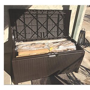 Outdoor Wicker Storage Box Patio Large Garage Kitchen Large Deck Cushions Resin Lock Bench Container Bin Shed & eBook