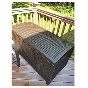 Outdoor Wicker Storage Box Patio Large Garage Kitchen Large Deck Cushions Resin Lock Bench Container Bin Shed & eBook