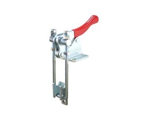 powertec 20324 vertical latch action toggle clamp 40344 w threaded u bolt and red vinyl handle grip – 1980 lb holding capacity, 1pk