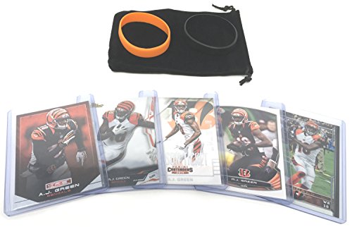 A.J. Green Football Cards, Assorted 5 Card Gift Bundle - Cincinnati Bengals Trading Cards