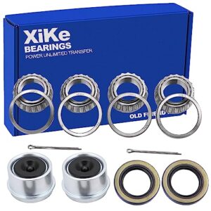 xike 2 set fits for 1'' axles trailer wheel hub bearings kit, l44643/l44610 and 12192tb seal od 1.980'', dust cover and cotter pin, rotary quiet high speed and durable.