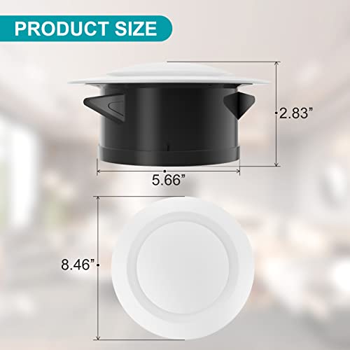 HG Power 6 Inch Air Vent Covers, ABS Adjustable Soffit Vent, Round Ceiling Diffuser for Living Room, Closet, Bathroom, Kitchen, Ventilation Use, White