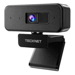 tecknet 1080p webcam with microphone & privacy cover, streaming camera 30fps usb computer camera with 110-degree aov, web camera for video conferencing/calling/live streaming/online learning