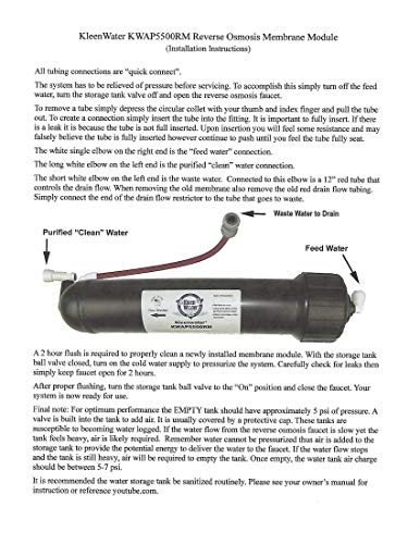 KleenWater KWAP5527 Replacement Multi-Pack Compatible with Aqua-Pure AP5500RM - Includes Water Filter Membrane, Housing and Two Cartridges Compatible with AP-RO5500