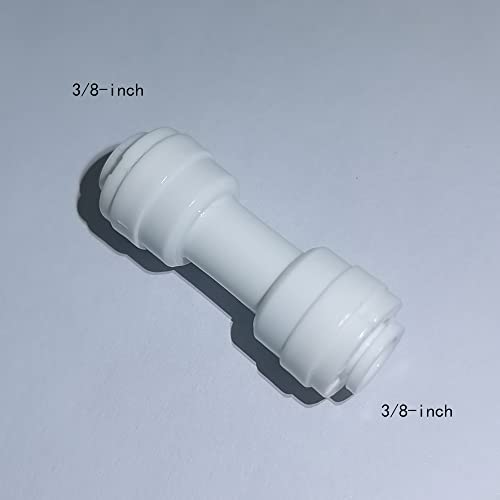 (White tubing 5 meters) - 10 pcs 1cm Quick Connect Push In to Connect Water Purifiers Tube Fittings for RO Water Reverse Osmosis System+5 metres(16 feet) white tubing hose pipe