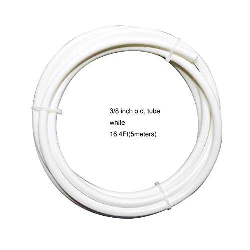 (White tubing 5 meters) - 10 pcs 1cm Quick Connect Push In to Connect Water Purifiers Tube Fittings for RO Water Reverse Osmosis System+5 metres(16 feet) white tubing hose pipe