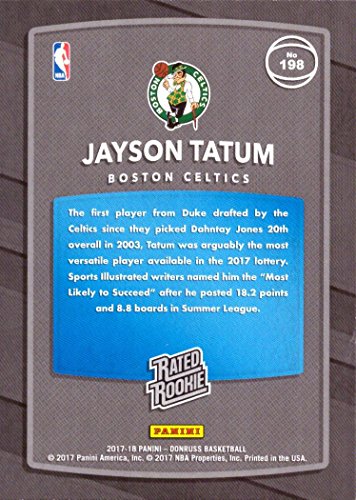 2017-18 Panini Donruss Basketball #198 Jayson Tatum Rookie Card