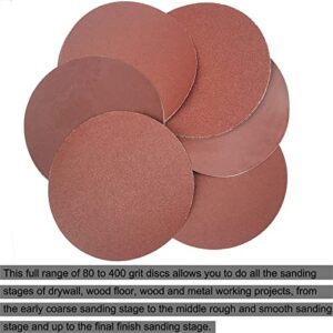 Sackorange 18 PCS 12" PSA Sanding Discs - 3 Each of 80, 100, 120, 180, 240, 400 Grit - 12 Inch Sandpaper Discs with PSA Self Adhesive for Drywall, Floor, Woodworking, Auto for Power Sander