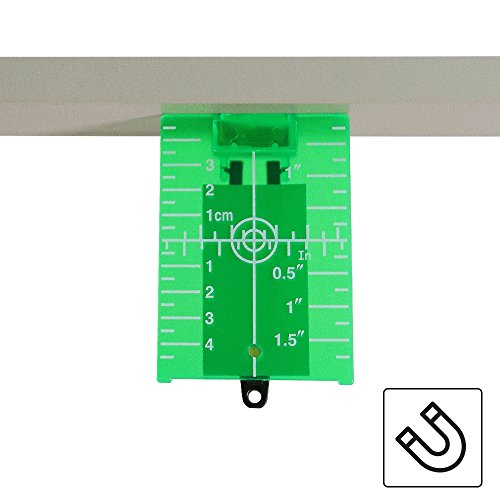 Huepar TP01G-Magnetic Floor Laser Target Plate Card with Stand for Green Beam Applications Enhancing the Visibility of Green Laser Lines or Points 1.3 Times