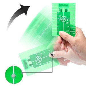 Huepar TP01G-Magnetic Floor Laser Target Plate Card with Stand for Green Beam Applications Enhancing the Visibility of Green Laser Lines or Points 1.3 Times