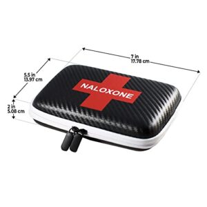 Naloxone Case for Opioid Overdose Kits | Custom Designed Hardshell Case Holds All Formulations of Naloxone | Does Not Include Naloxone (Cases Size: 7"x4.5"x 2") (Black - 10)