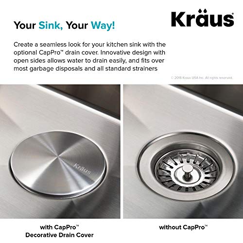 Kraus STC-2 Cappro Removable Decorative Drain Cover, Stainless Steel