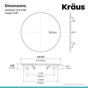 Kraus STC-2 Cappro Removable Decorative Drain Cover, Stainless Steel