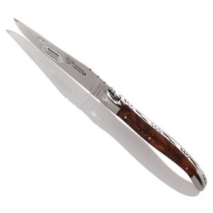 laguiole en aubrac pocket knife, snakewood, polished steel bolsters l0212ami