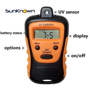 Sunlight Meter for Measuring Harmful Ultraviolet Solar Light Radiations - Portable UV Intensity Meter & UV Sun Light Strength Tester - Handheld Digital UV Index Sensor - by SunKnown