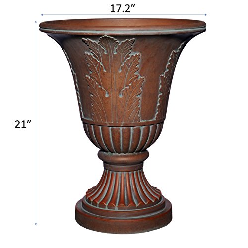 Classic Home & Garden 3/805AB/1 Exquisite Oakmont Planter, 21" Aged Bronze