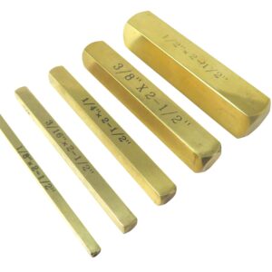 Taytools 506005 5 Piece Set Solid Brass Set Up Bar Gauge Blocks 1/8, 3/16, 1/4, 3/8 and 1/2 Inches, All 2-1/2 Inches Long