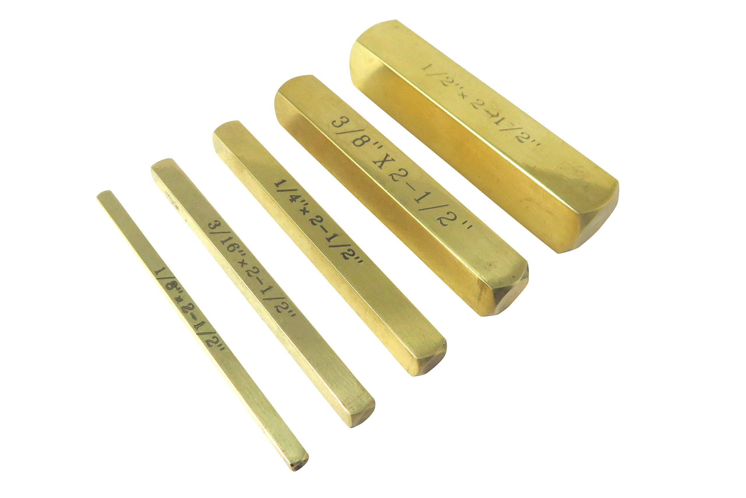 Taytools 506005 5 Piece Set Solid Brass Set Up Bar Gauge Blocks 1/8, 3/16, 1/4, 3/8 and 1/2 Inches, All 2-1/2 Inches Long