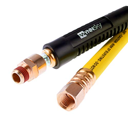 WYNNsky Hybrid Lead in Air Hose 3/8" X 30"(1/4 in. MNPT Ball Swivel x 1/4 in. FNPT Ends) 300 PSI Max Working Pressure, Heavy Duty Air Compressor Hose