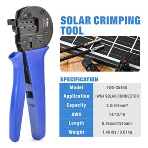 iCrimp IWS4 Solar Crimping Tools for AWG 14-10(2.5/4/6.0mm2) Solar Panel PV Cables