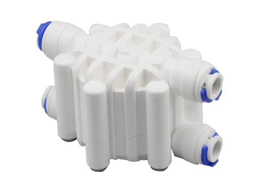 Auto Shut Off Valve / 4 Way Valve for Reverse Osmosis RO System-1/4 Inch Quick Connector-NSF Approved (RO5-ASV)