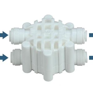 Auto Shut Off Valve / 4 Way Valve for Reverse Osmosis RO System-1/4 Inch Quick Connector-NSF Approved (RO5-ASV)