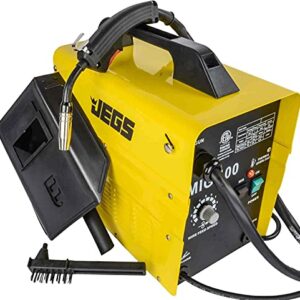 JEGS MIG 100 Gasless Welder - 110V AC - 20 Amps of Input Current - MIG Welder Includes Hand-Held Mask, Wire Brush, Spool of Wire, Welding Torch and One-Year Warranty - Simple Controls and Operation