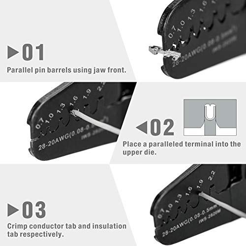 iCrimp Mini Micro Open Barrel Crimping Tools Works on AWG28-20 JAM, Molex, Tyco, JST Terminals and Connectors used for FPV, Drone Servo