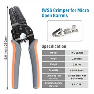 iCrimp Mini Micro Open Barrel Crimping Tools Works on AWG28-20 JAM, Molex, Tyco, JST Terminals and Connectors used for FPV, Drone Servo