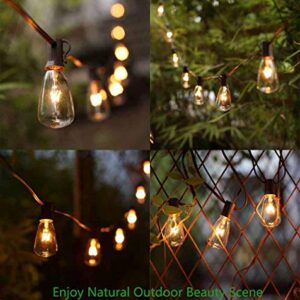 GOOTHY 10Ft Outdoor String Lights with 11 Clear Edison Bulbs (1 Spare) C9/E17 Base, ST40 Vintage Patio Stirng Lights Connectable Bistro Lights UL Listed for Backyard Wedding Garden Decor- Brown