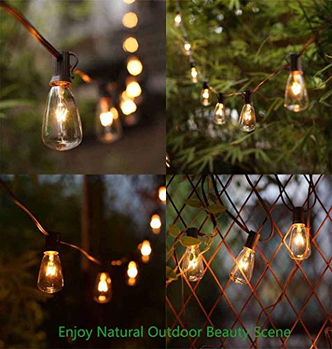 GOOTHY 10Ft Outdoor String Lights with 11 Clear Edison Bulbs (1 Spare) C9/E17 Base, ST40 Vintage Patio Stirng Lights Connectable Bistro Lights UL Listed for Backyard Wedding Garden Decor- Brown