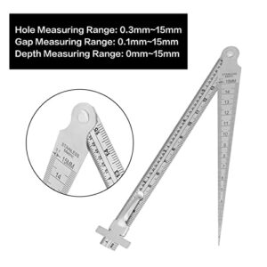 Stainless Steel Taper Welding Gauge Test Welding Taper Gap Gauge Depth Ruler Hole Inspection Tool