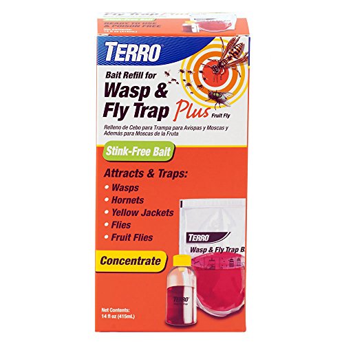 TERRO T515 Wasp & Fly Trap Plus Fruit Fly – Refill, 1 Pack