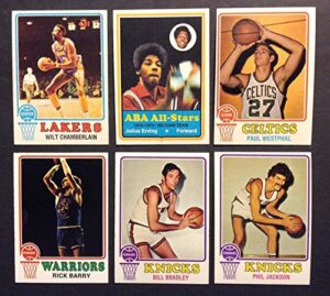 1973/74 1973-1974 topps basketball complete 264 card set, contains stars julius erving, jerry west, wilt chamberlain, pete maravich, kareem abdul jabbar