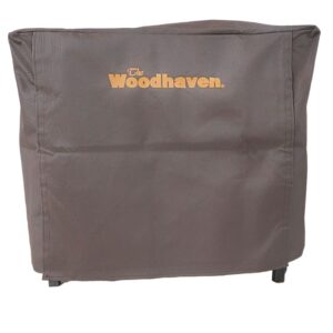 woodhaven 3 foot waterproof full cover - covers 1/8 cord outdoor firewood rack - reinforced vinyl with velcro straps - keeps logs dry (brown)