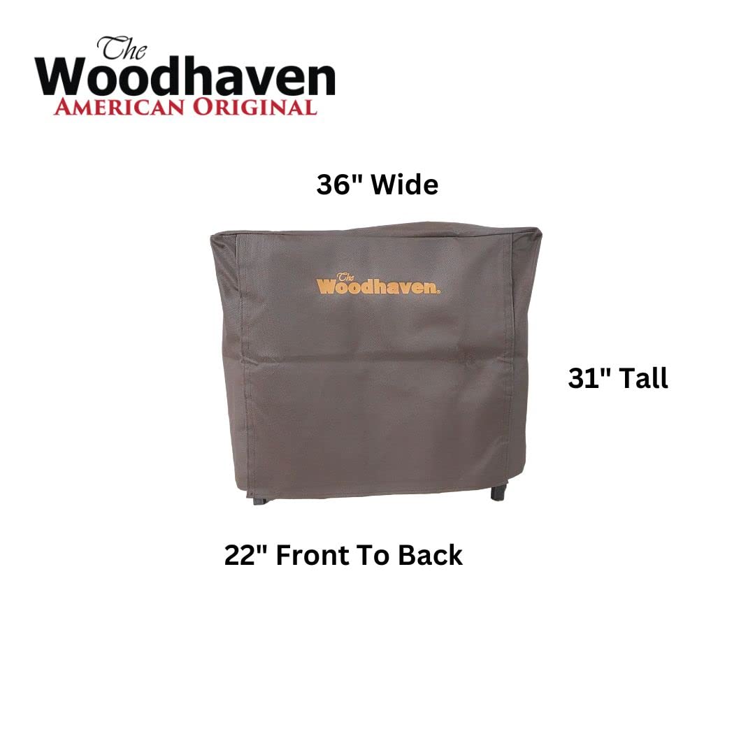 Woodhaven 3 Foot Waterproof Full Cover - Covers 1/8 Cord Outdoor Firewood Rack - Reinforced Vinyl With Velcro Straps - Keeps Logs Dry (Brown)