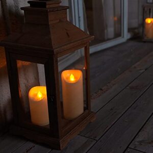 Homemory 3"x 7" Outdoor Waterproof Flameless Candles with Timers and Remote Control, Battery Operated Candles, LED Plastic Candles, Ivory, Set of 3
