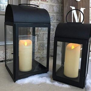 Homemory 3"x 7" Outdoor Waterproof Flameless Candles with Timers and Remote Control, Battery Operated Candles, LED Plastic Candles, Ivory, Set of 3