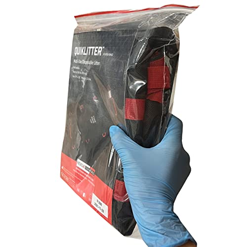 Rescue Essentials Brand Public Access QuikLitter, Red Nylon Handles, Non-Woven Fabric, 500 Lb Rated, Low Cost, Disposable for Patient Transfer, Casualty Evacuation