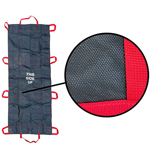 Rescue Essentials Brand Public Access QuikLitter, Red Nylon Handles, Non-Woven Fabric, 500 Lb Rated, Low Cost, Disposable for Patient Transfer, Casualty Evacuation