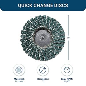 Benchmark Abrasives 2" Quick Change Zirconia Flap Disc Grinding Wheel with Male R-Type Back Design for Cleaning Finishing Deburring of Irregular Surfaces (Pack of 10) - 36 Grit