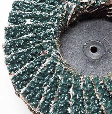 Benchmark Abrasives 2" Quick Change Zirconia Flap Disc Grinding Wheel with Male R-Type Back Design for Cleaning Finishing Deburring of Irregular Surfaces (Pack of 10) - 36 Grit